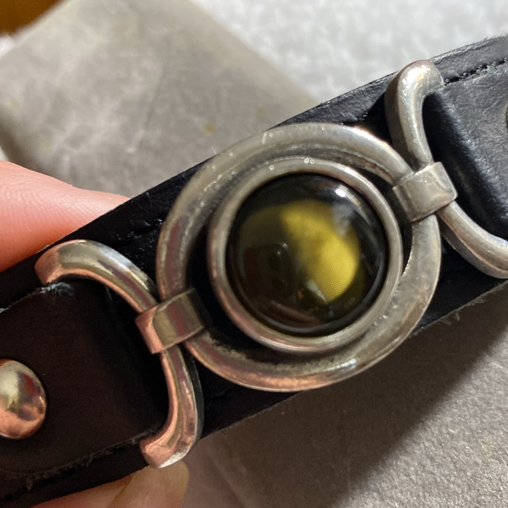 Moonglow(snap leather bracelet) w/ added necklace - Picture 3 of 13
